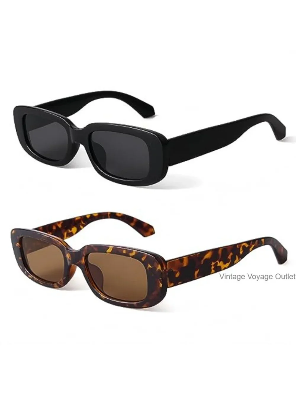 Retro Rectangle Sunglasses Women UV400 Protection Plastic Frame Driving Glasses